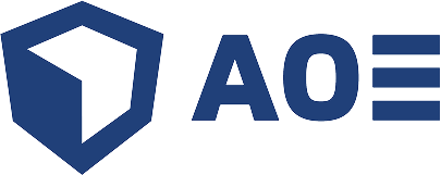 AOE blue shield icon with AOE lettering