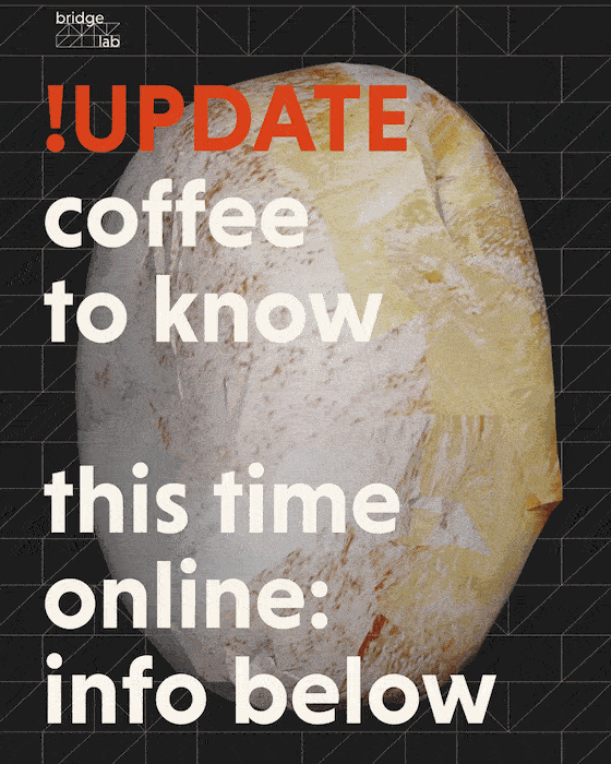 Animated update poster with rotating background object and event text