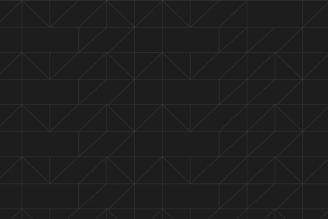 Animated geometric animal characters and patterns on dark grid