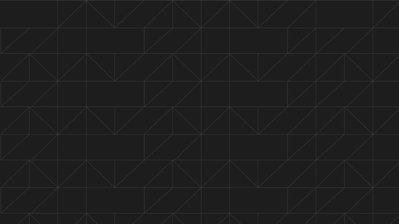 Animated geometric animal characters and patterns on dark grid