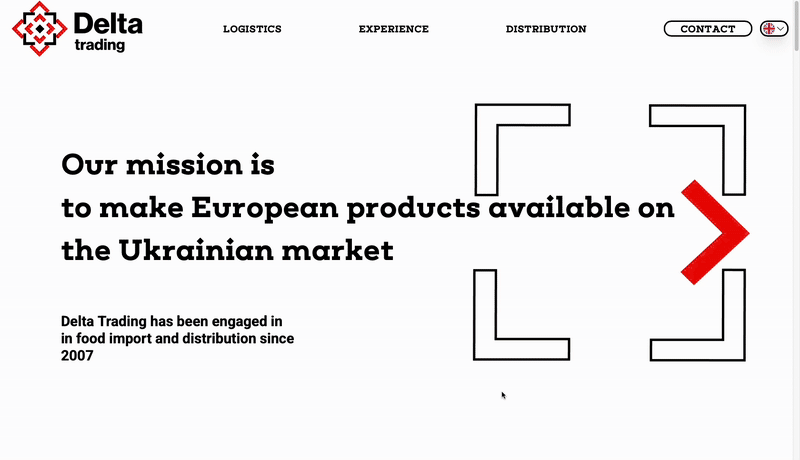 Animated walkthrough of the Delta Trading website, showcasing branding and product highlights