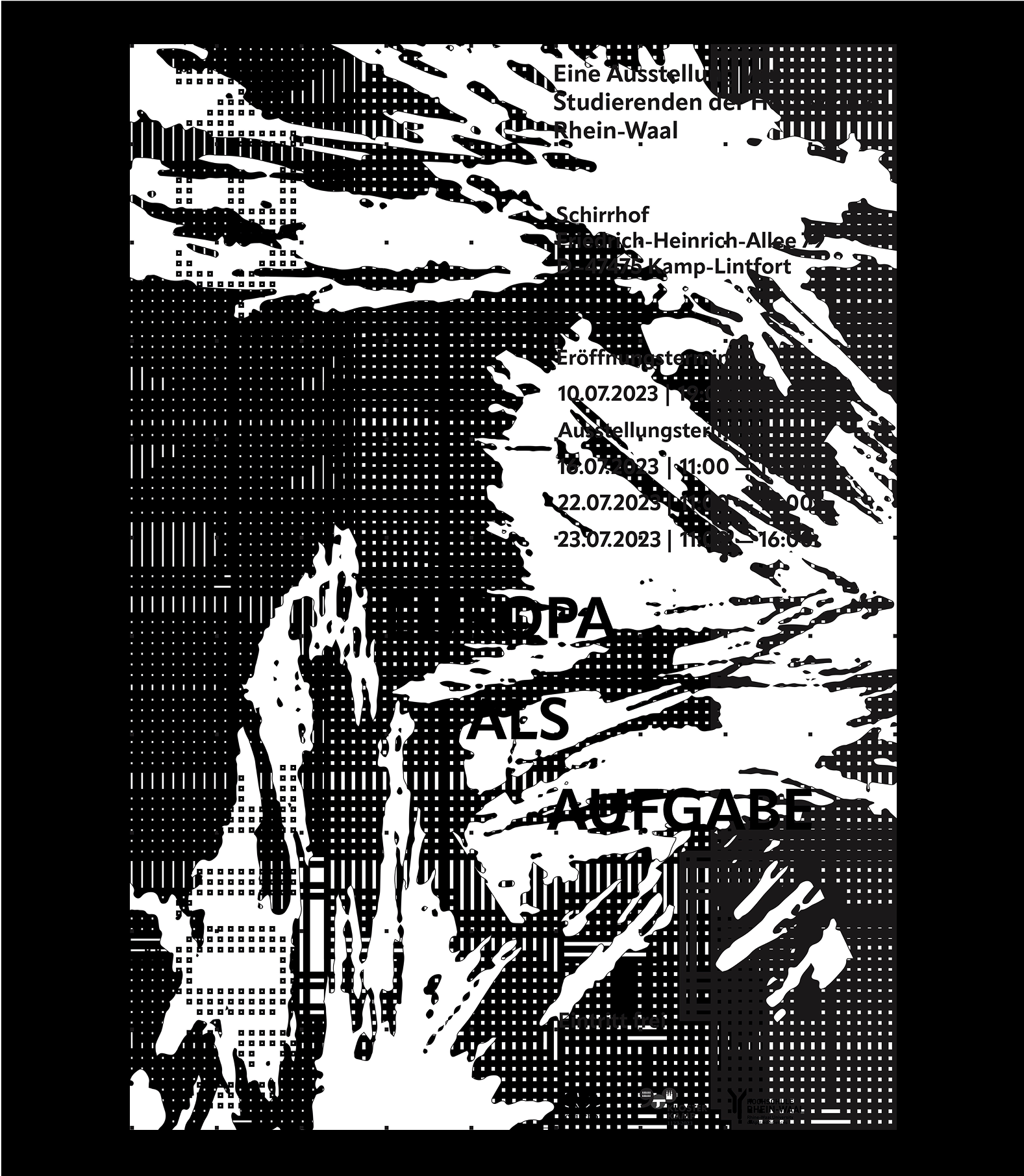 Textured variation of GÖTTERFUNKEN poster with abstract black-and-white background