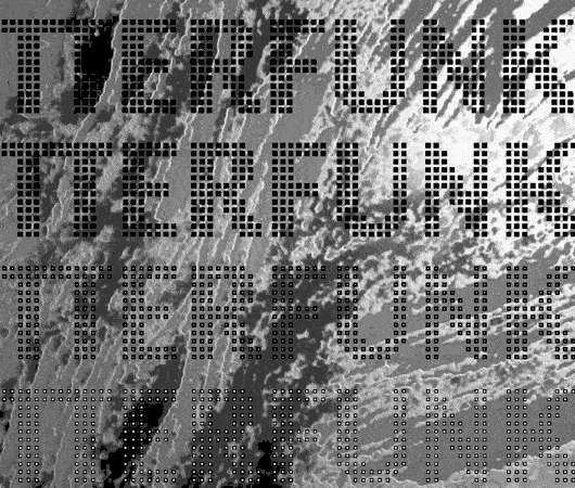 Animated "GÖTTERFUNKEN" text with abstract shifting black-and-white background