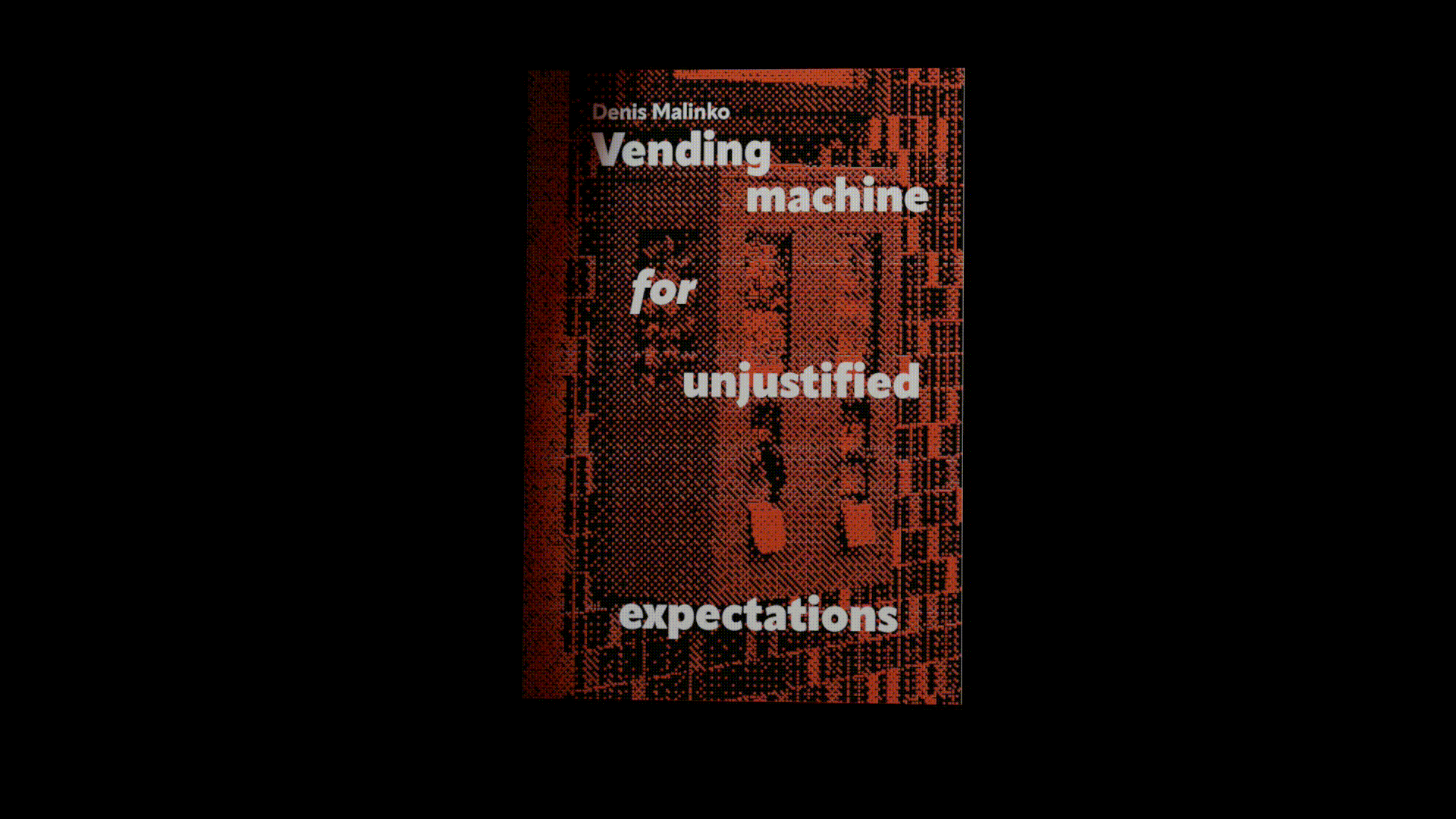 Rotating book showing front and back cover of Vending machine for unjustified expectations