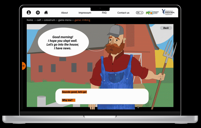 Animated website demo switching through playful educational pages